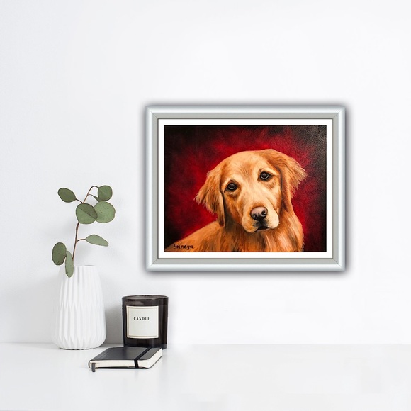 Original Oil Painting Signed custom animal portraits dog painting - Picture 6 of 10